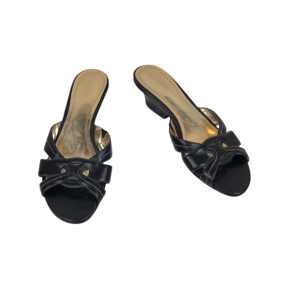 Naturalizer.  Women’s Diligent 18760001 Black Open Toe 1.5” Wedge Sandal 7.5